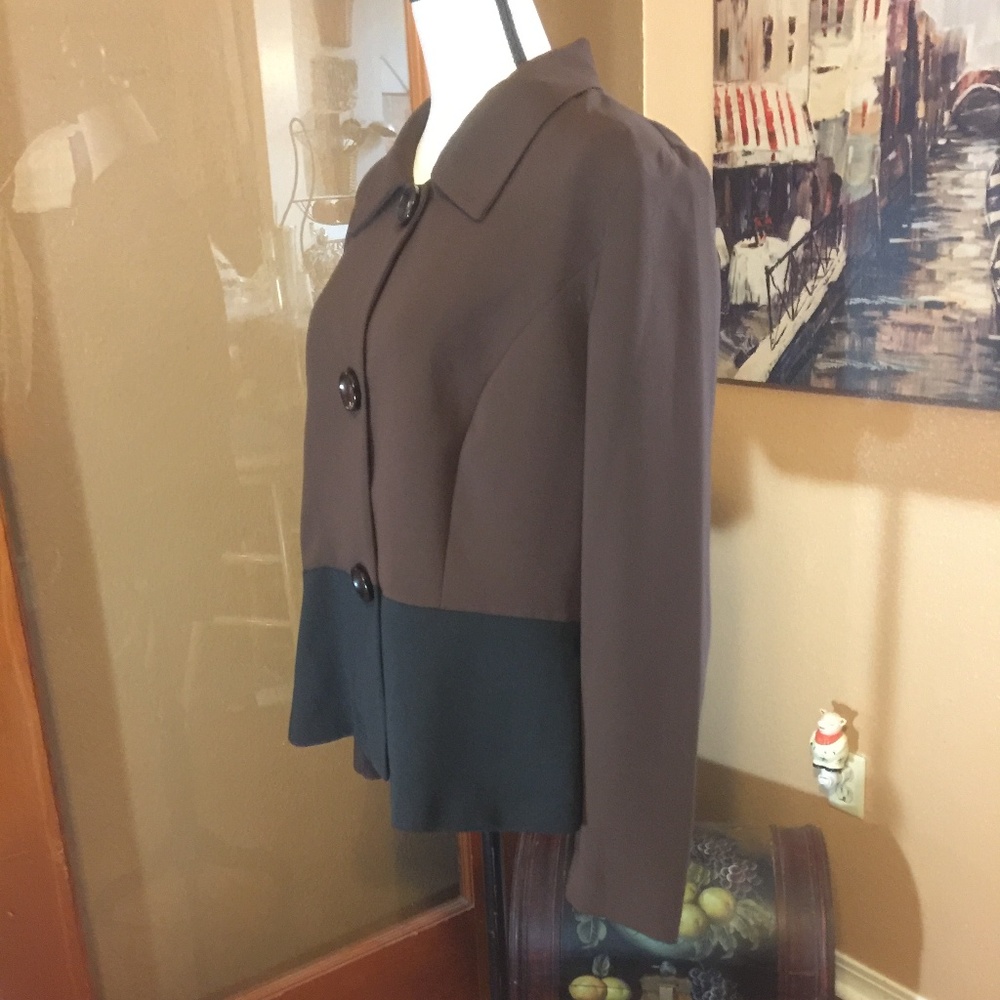 Kim Rogers Color Block Big Button Boxy Blazer - image 2